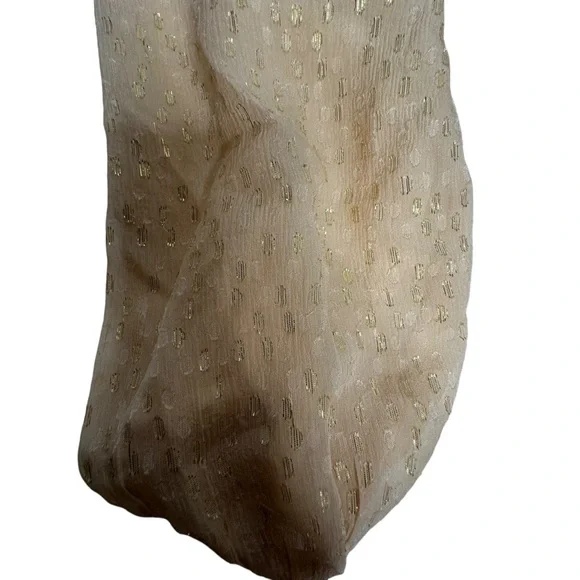 NWT A.L.C. Sidney Silk Dress in Pale Pink and Metallic Gold 0 - Picture 7 of 12